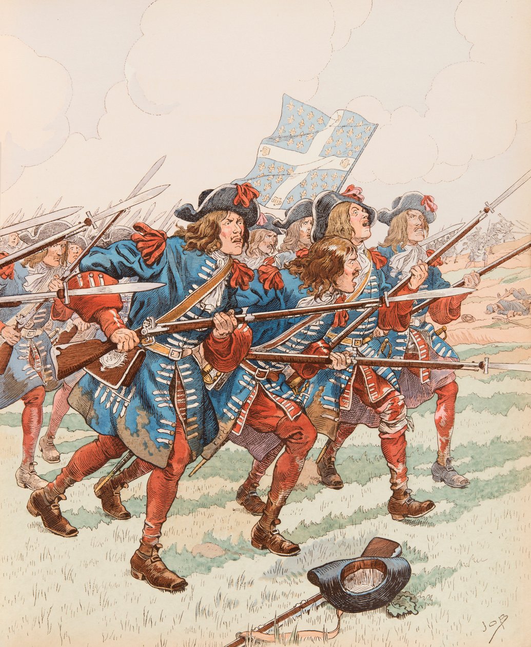 Jacques Marie Gaston Onfroy de Breville dit JOB (1858-1931) - The First Baionette (militær anklage i Louis XIIIs tid av pseudonym for Onfray de Breville Jacques Job