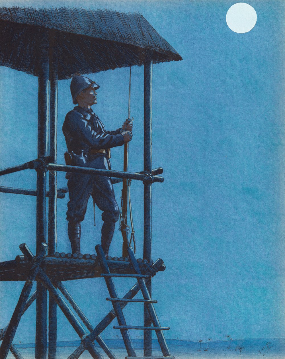 Jacques Marie Gaston Onfroy de Breville dit JOB (1858-1931) - The Porsouin (Marine Infantry Soldier on Guard), Privat samling av pseudonym for Onfray de Breville Jacques Job