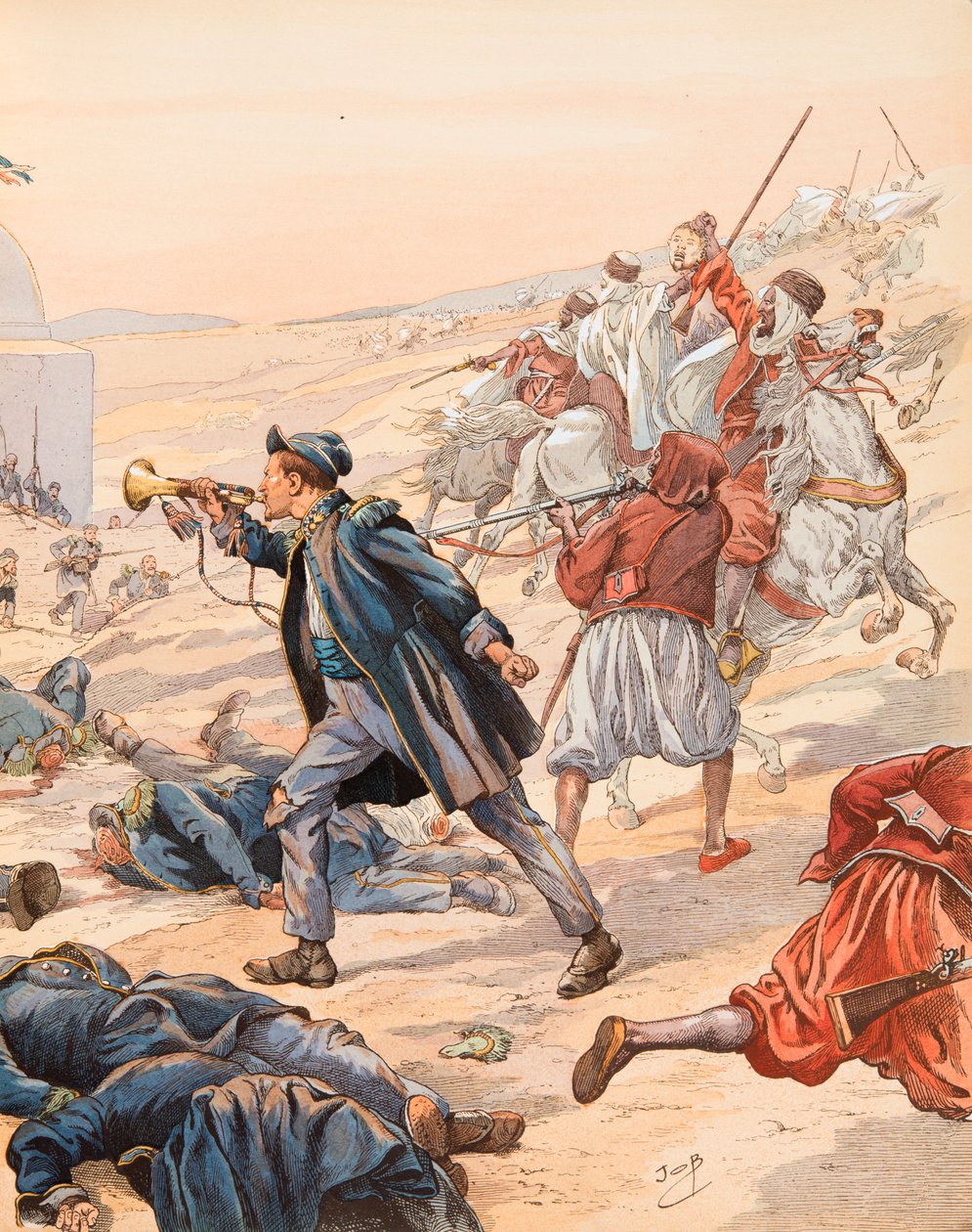 Jacques Marie Gaston Onfroy de Breville dit JOB (1858-1931) - Buglen til Sidi Brahim (Byglen Guillaume Rolland (1821-1916) avla anklagen om å reise troppene mot Abd el Kader i 1842), privat samling av pseudonym for Onfray de Breville Jacques Job