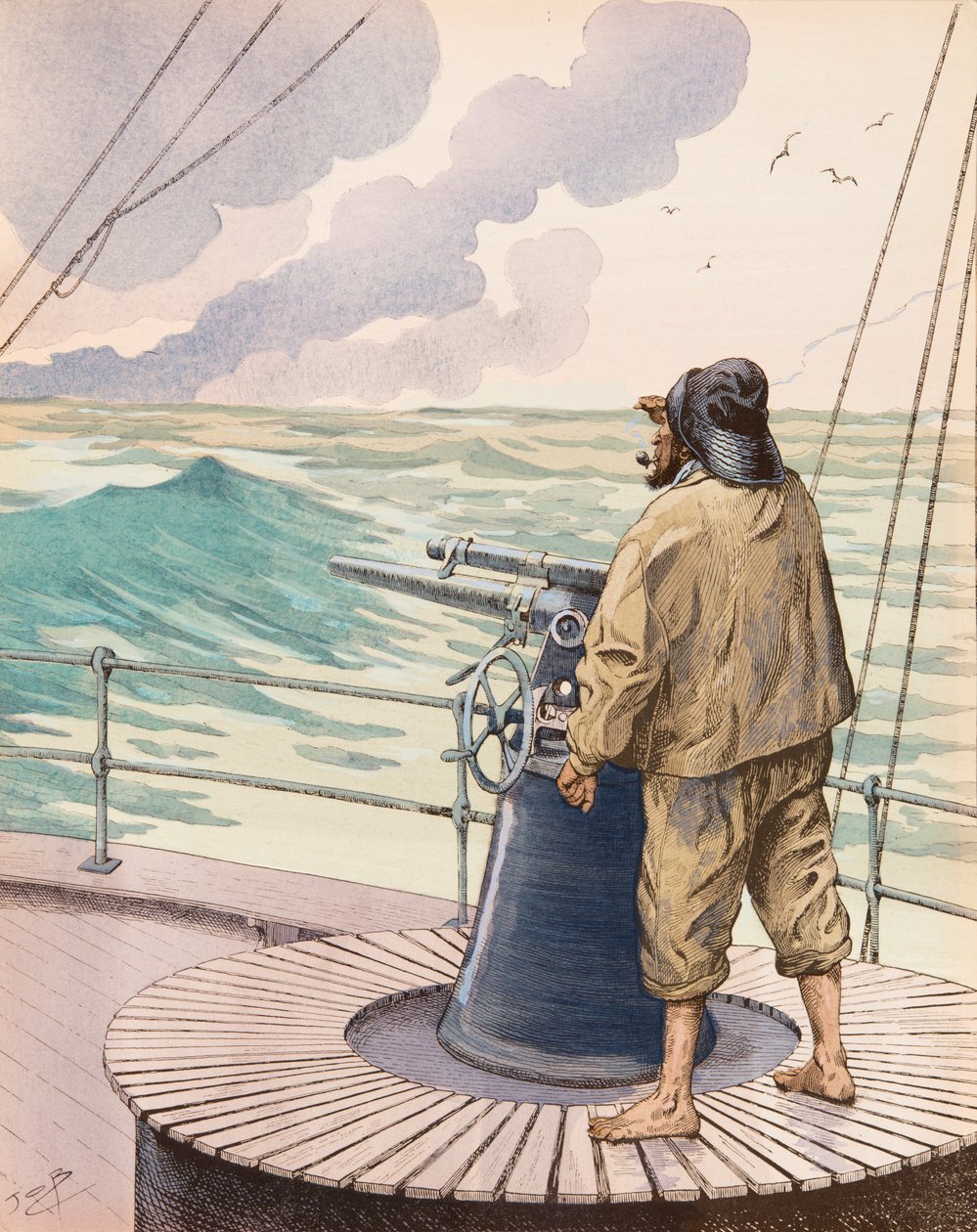 Jacques Marie Gaston Onfroy de Breville dit JOB (1858-1931) - Tråleren (hvalfangstseiler), privat samling av pseudonym for Onfray de Breville Jacques Job