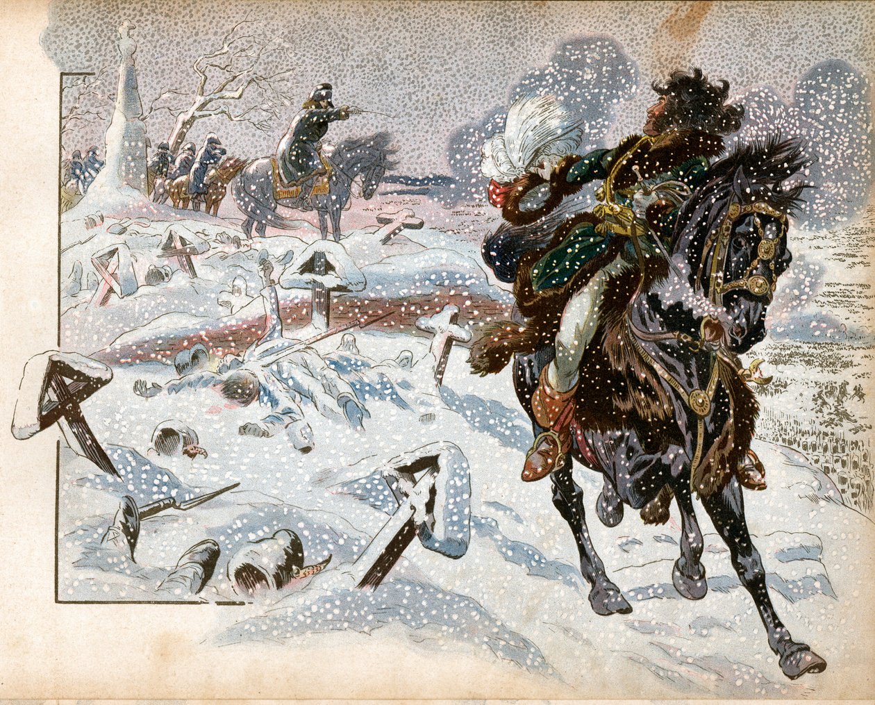 Joachim Murat (1767-1815) i slaget ved Eylau 8. februar av pseudonym for Onfray de Breville Jacques Job