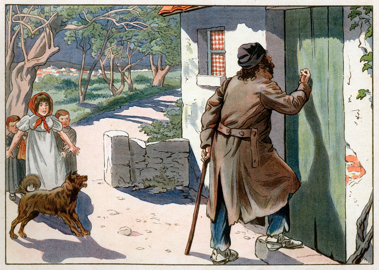 Joachim Murat (1767-1815), dechu-kongen av Napoli, vandret i Provence etter flukten fra Napoli i 1815. Gravering av Jacques Marie Gaston Onfray de Breville dit Job (1858-1931) av pseudonym for Onfray de Breville Jacques Job