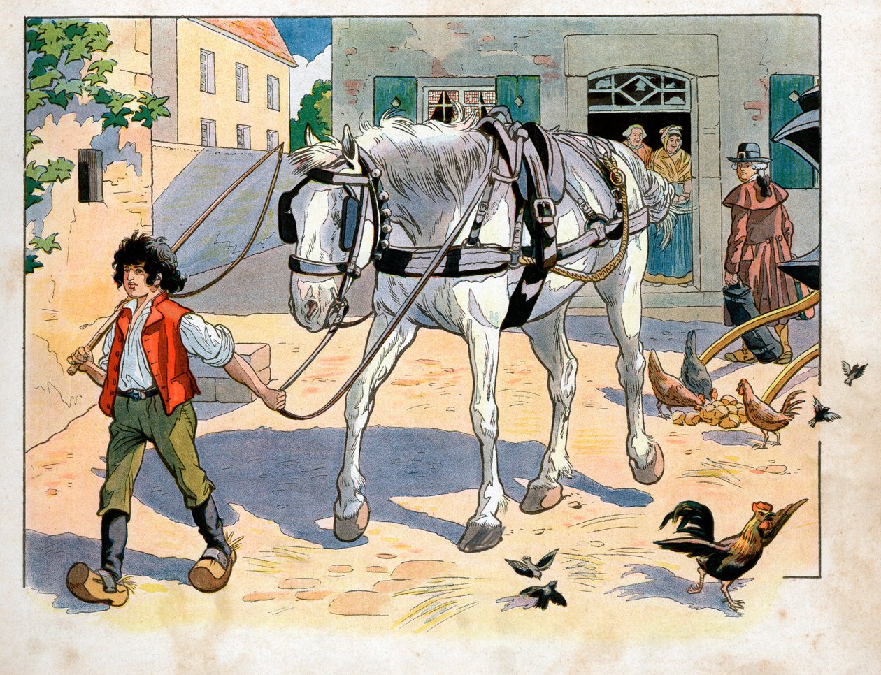 Joachim Murat (1767-1815) er 12 år på farens gjestgiveri. Gravering av Jacques Marie Gaston Onfray de Breville dit Job (1858-1931) av pseudonym for Onfray de Breville Jacques Job