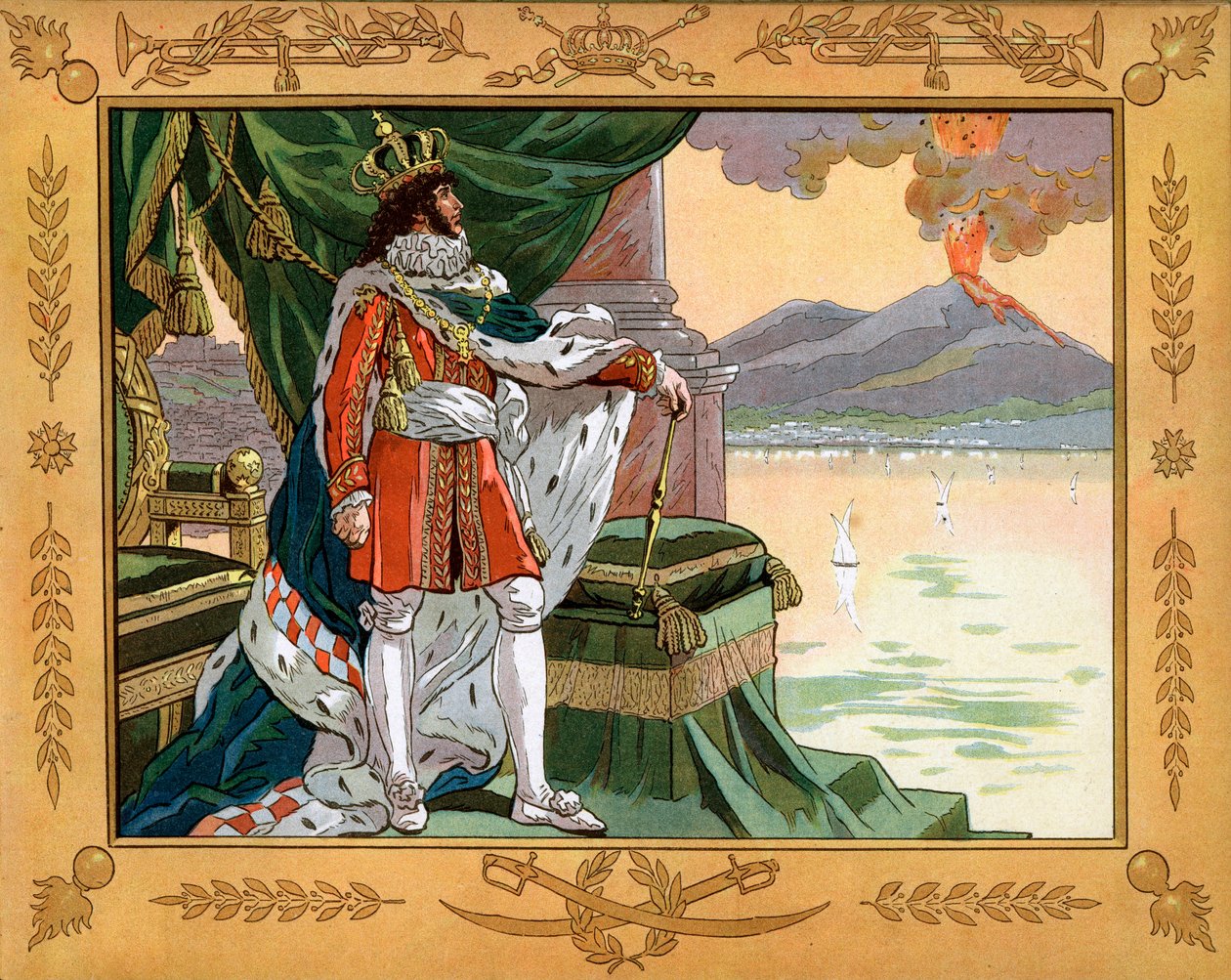 Joachim Murat (1767-1815) konge av Napoli i 1808. Gravering av Jacques Marie Gaston Onfray de Breville dit Job (1858-1931) av pseudonym for Onfray de Breville Jacques Job