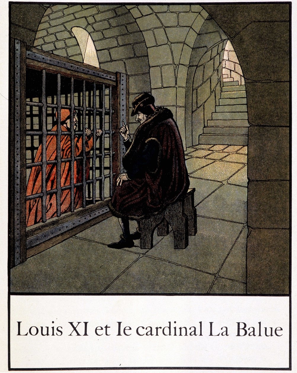 Louis XI og kardinal La Balue - i "" A little history of France"" av Jacques Bainville, red. Mane av pseudonym for Onfray de Breville Jacques Job