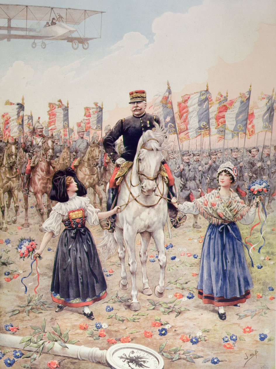 Marshal Ferdinand Foch (1851-1929) the Liberator (farge litho) av pseudonym for Onfray de Breville Jacques Job