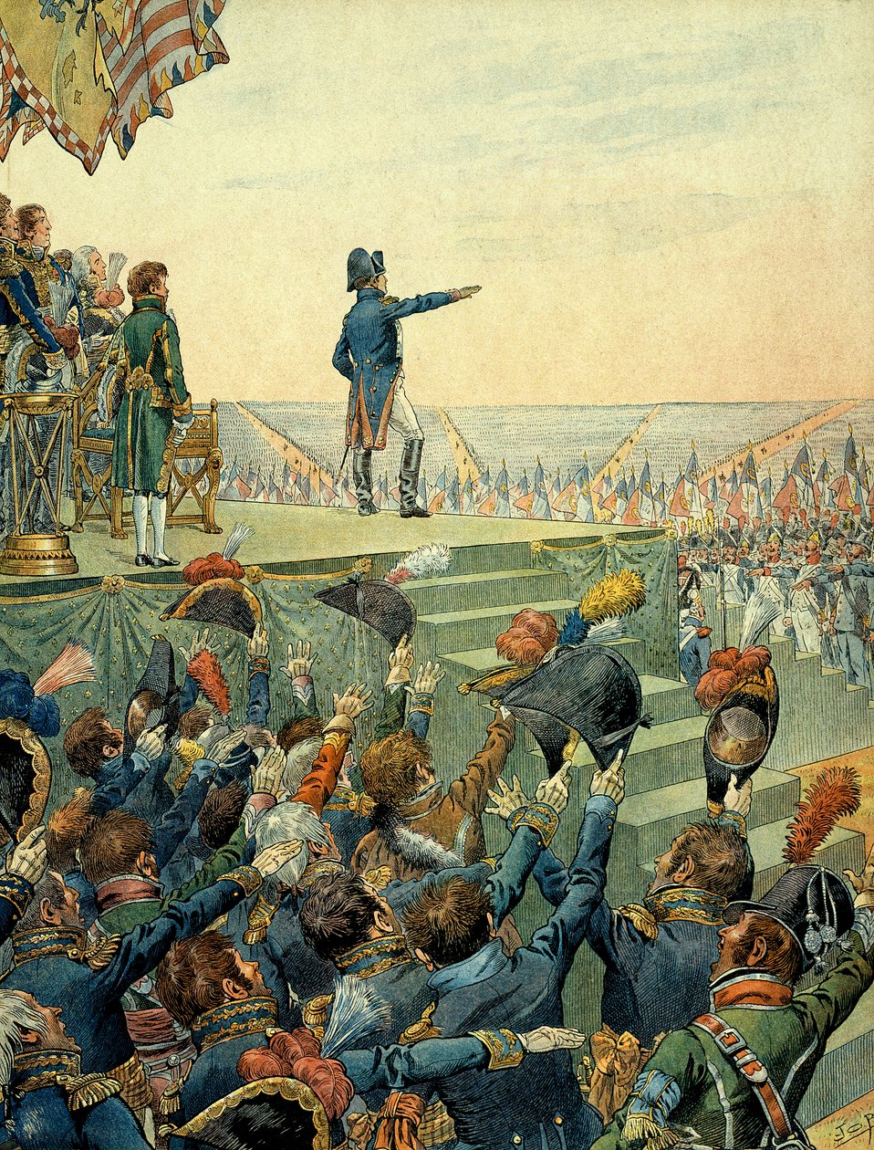 Napoleon I Bonaparte (1769-1821) distribuerte korsene til Legion d