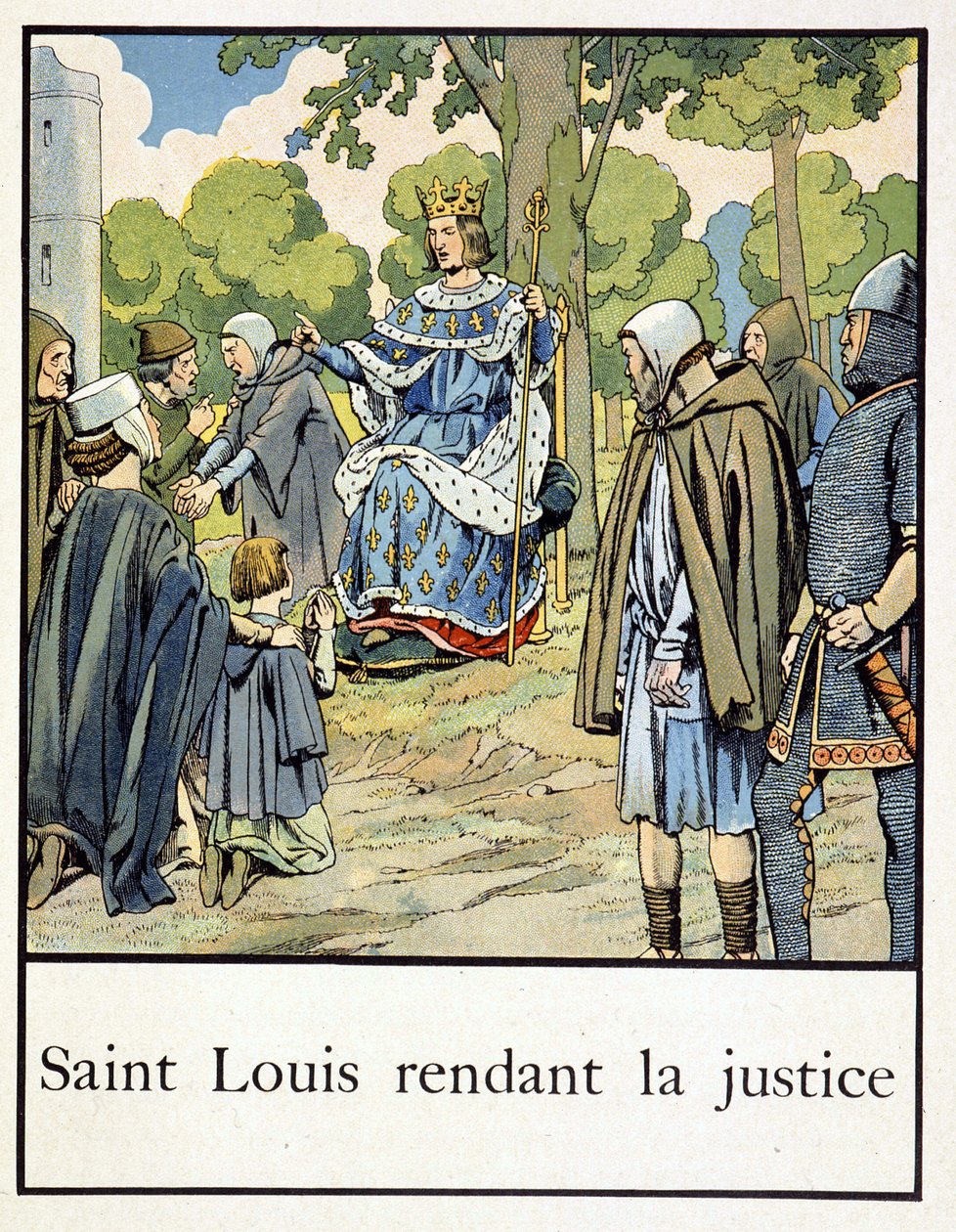 Saint Louis yter rettferdighet - i "" A little history of France"" av Jacques Bainville, red. Mane av pseudonym for Onfray de Breville Jacques Job