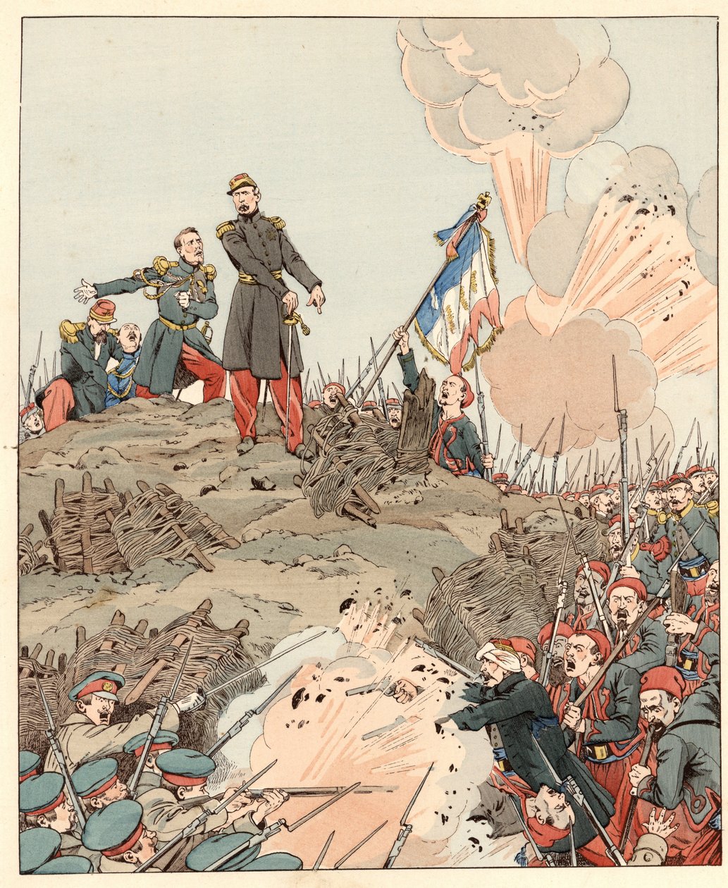 Sebastopols sete under Krimkrigen, general Patrice de Mac-Mahon (Mac Mahon) (1808-1893) svarte "J