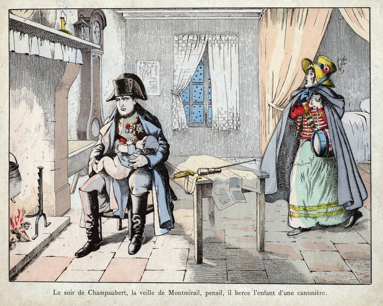 Kvelden i slaget ved Champaubert av pseudonym for Onfray de Breville Jacques Job