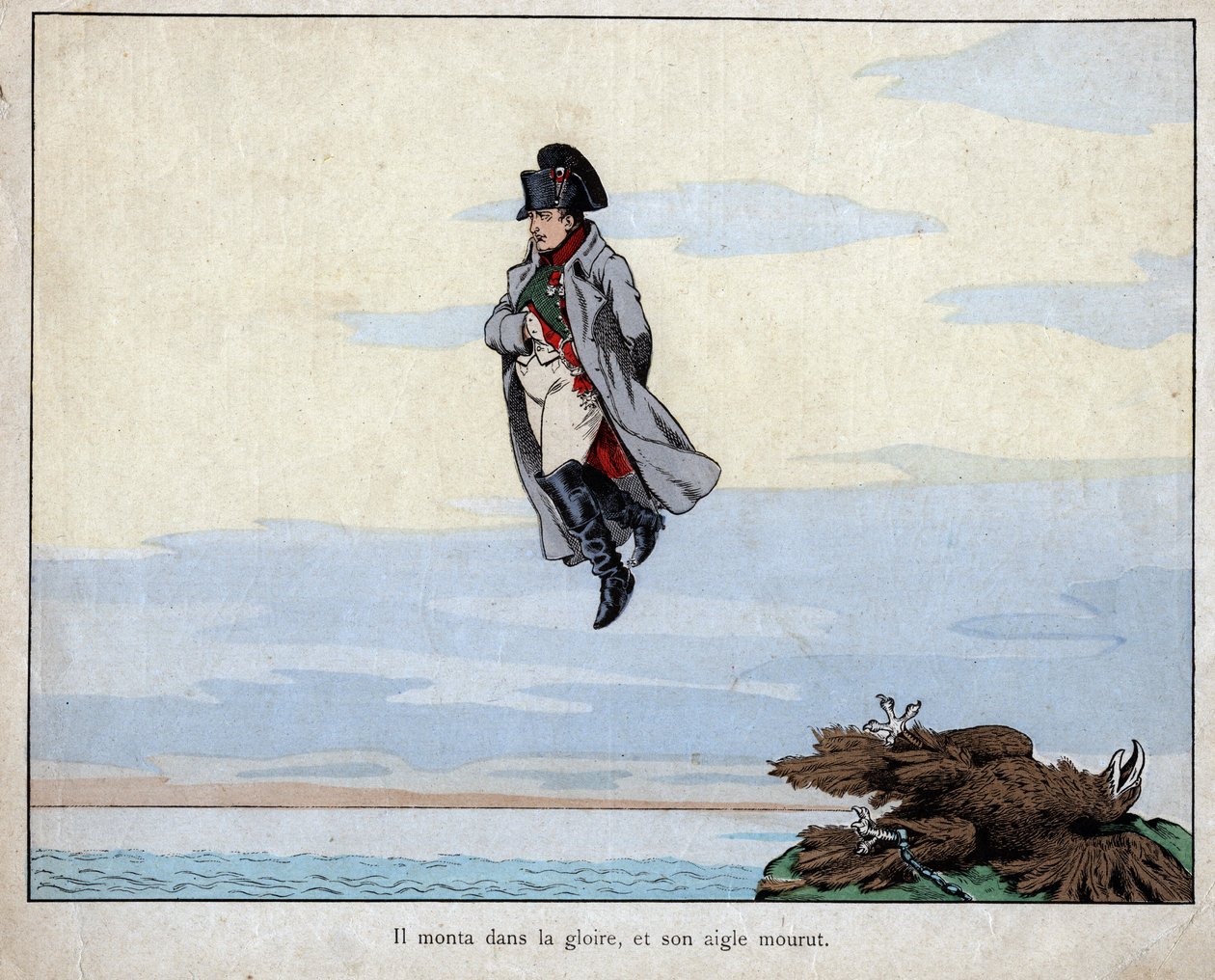 The death of Napoleon, 5 May 1821 - lithograph by Job (Jacques Onfroy de Breville) from “Le Grand Napoleon des Petites Enfants””” 1893 av pseudonym for Onfray de Breville Jacques Job