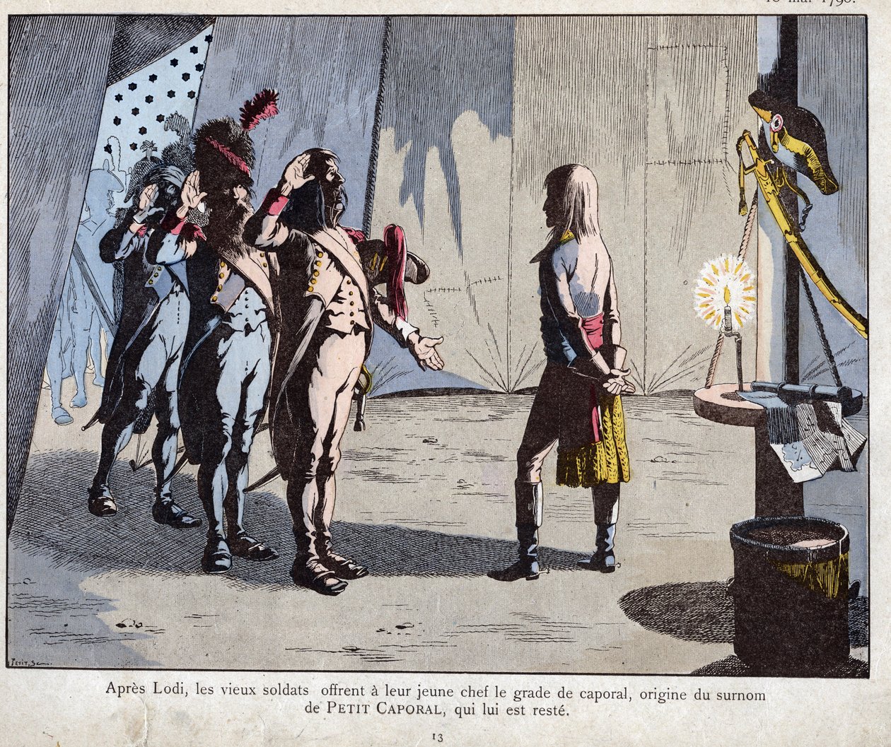 De gamle soldatene fra den italienske hæren kalte Bonaparte korporal etter slaget ved Lodi av pseudonym for Onfray de Breville Jacques Job
