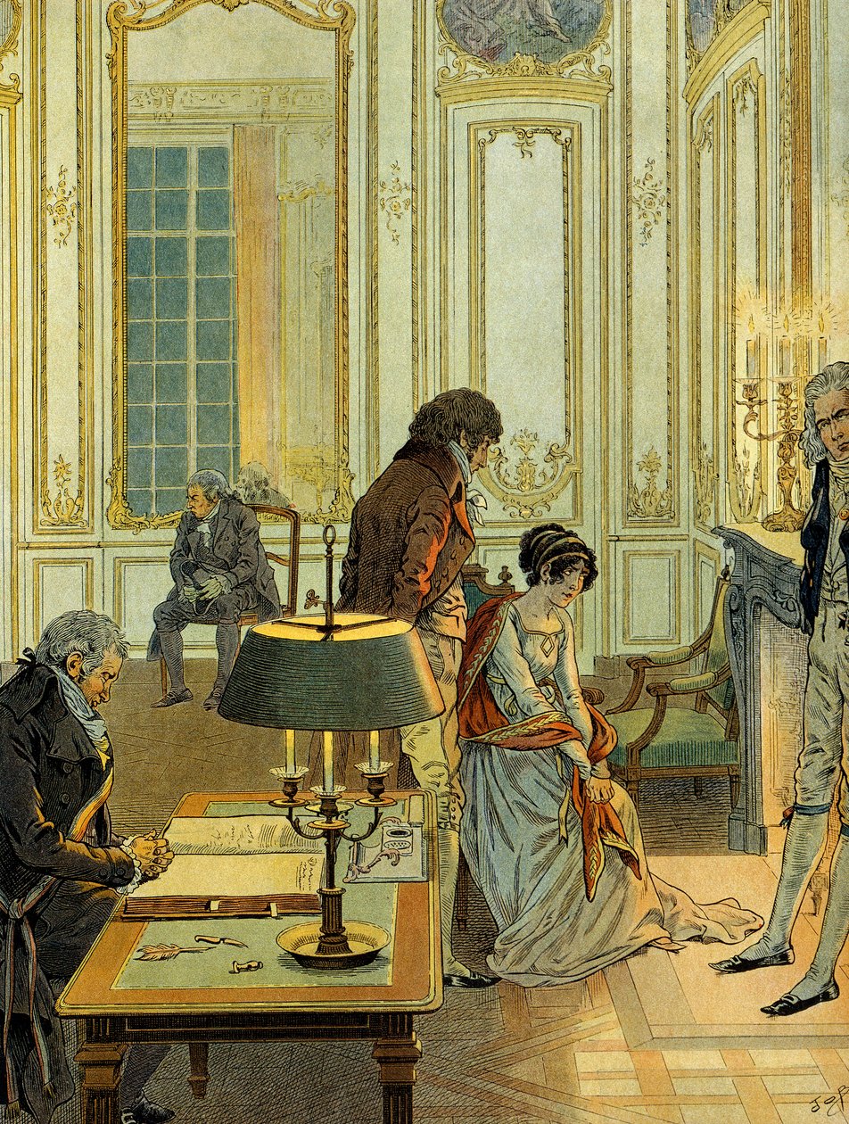 Dagen for det sivile ekteskapet til Napoleon I Bonaparte av pseudonym for Onfray de Breville Job