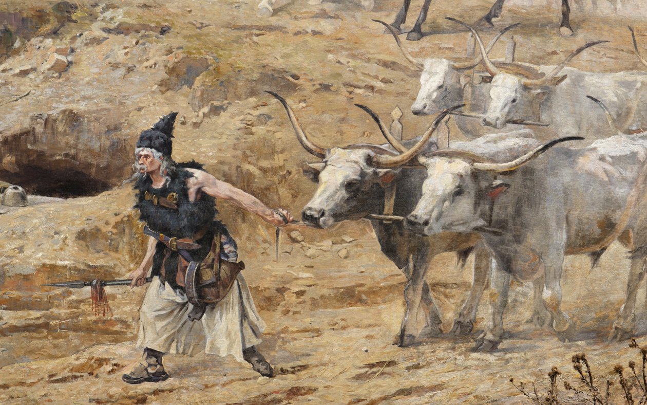 Ungarnes ankomst (Feszty Panorama), detalj av Arpad Feszty