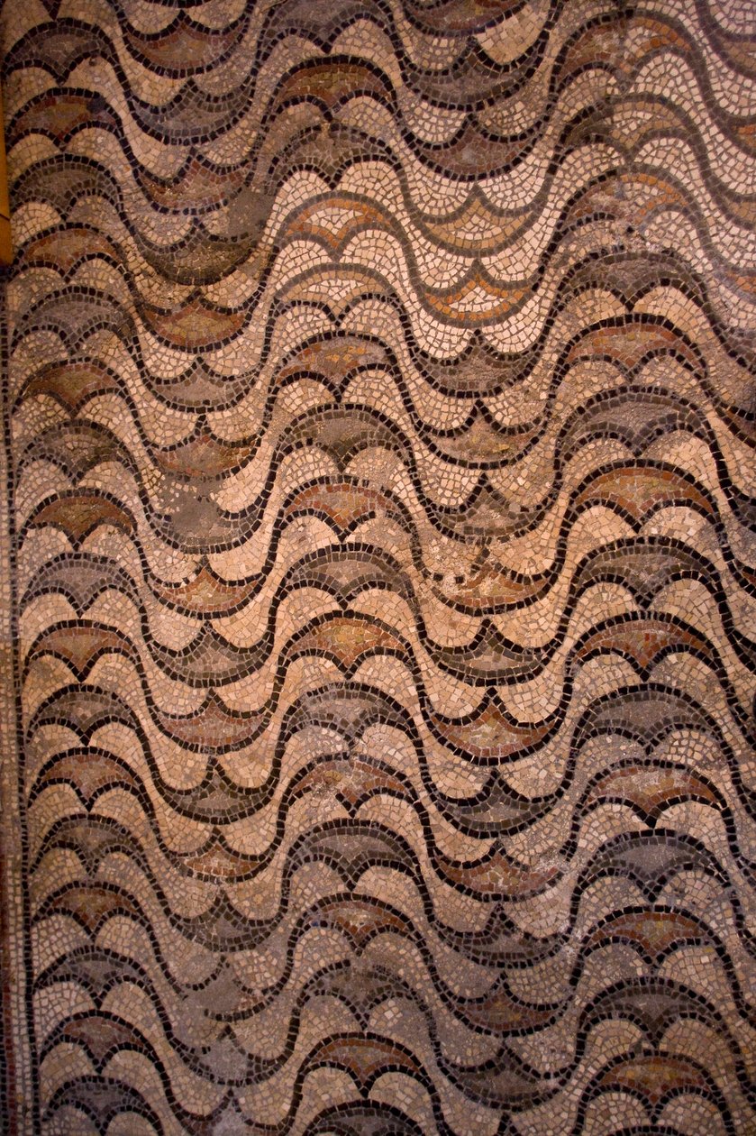 Detalj av gulvdekorasjon (mosaikk) av School Italian