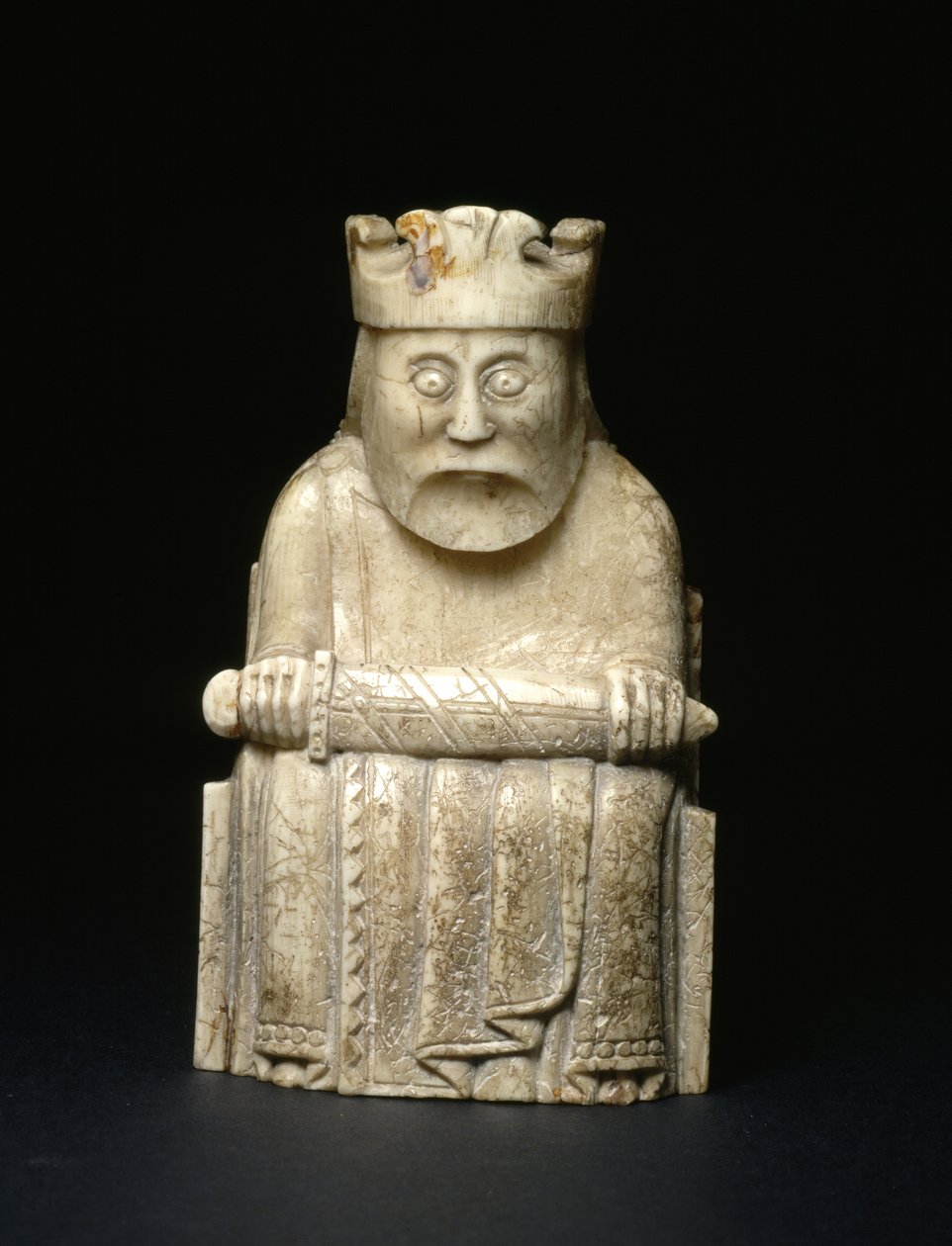 Lewis Chesspiece - King (hvalross elfenben) av school Scandinavian