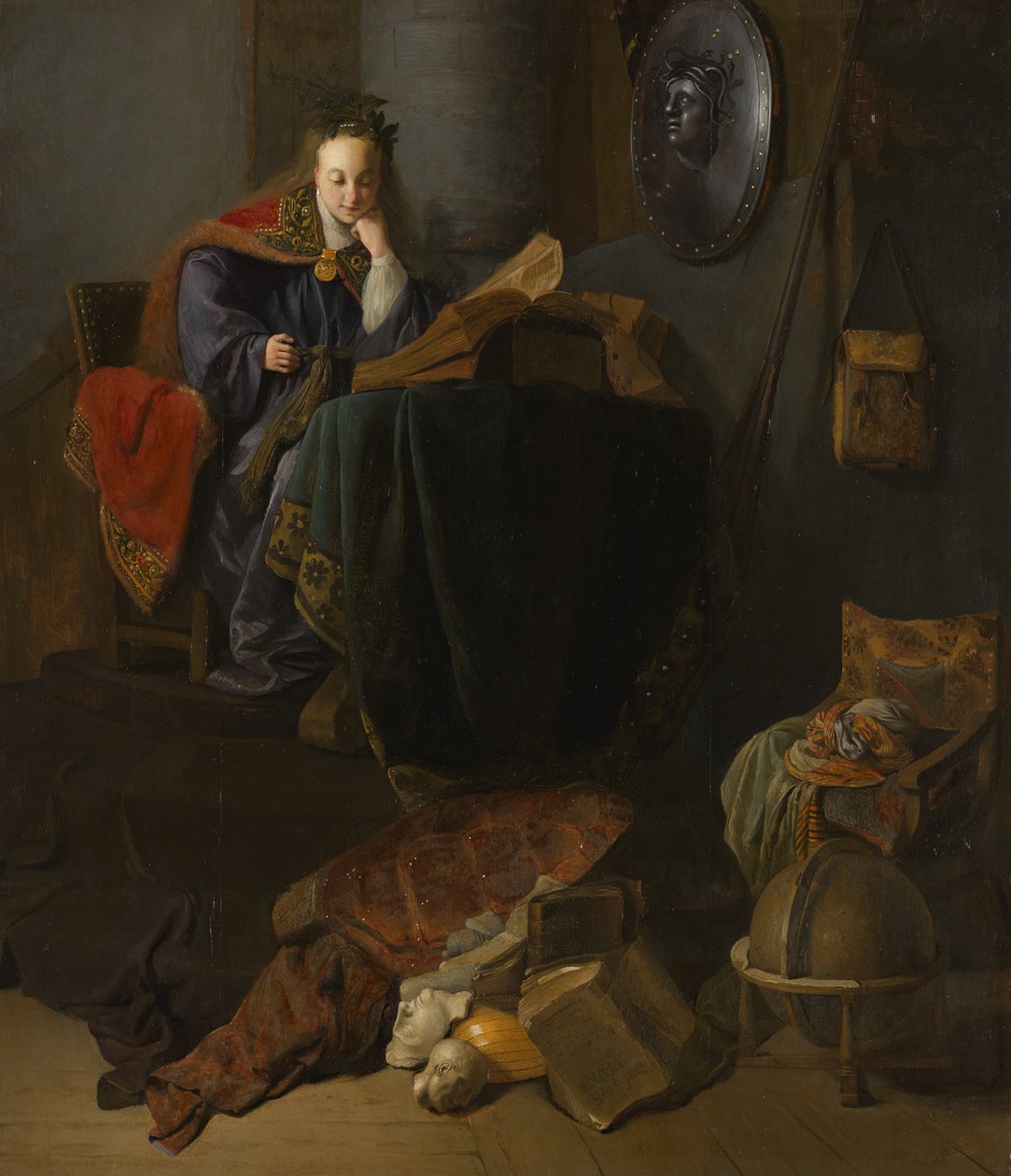Minerva, 1630 av studio of Rembrandt Harmensz. van Rijn