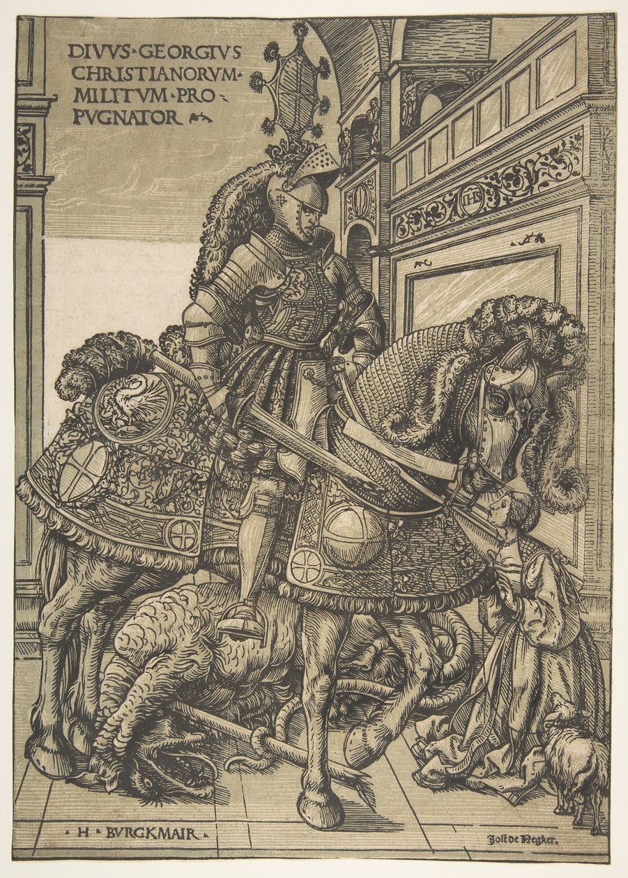 Saint George til hest, 15081518. av the Elder Hans Burgkmair