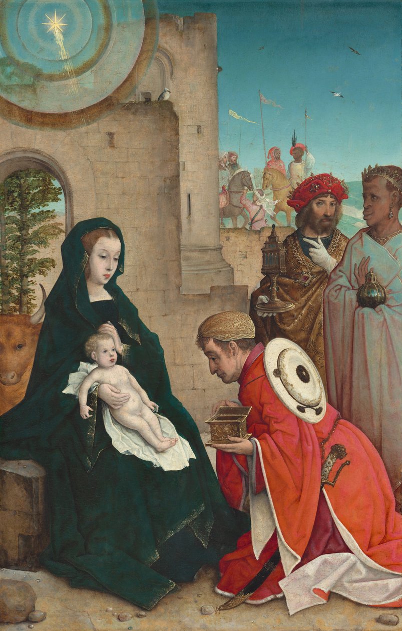 Tilbedelsen av magiene, ca. 15081519. av the Elder Juan de Flandes