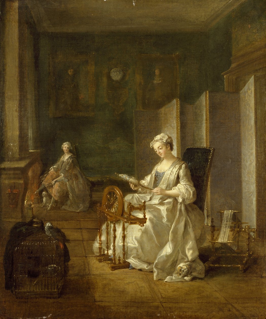 Interiør med to figurer, 1700-tallet av Étienne Jeaurat