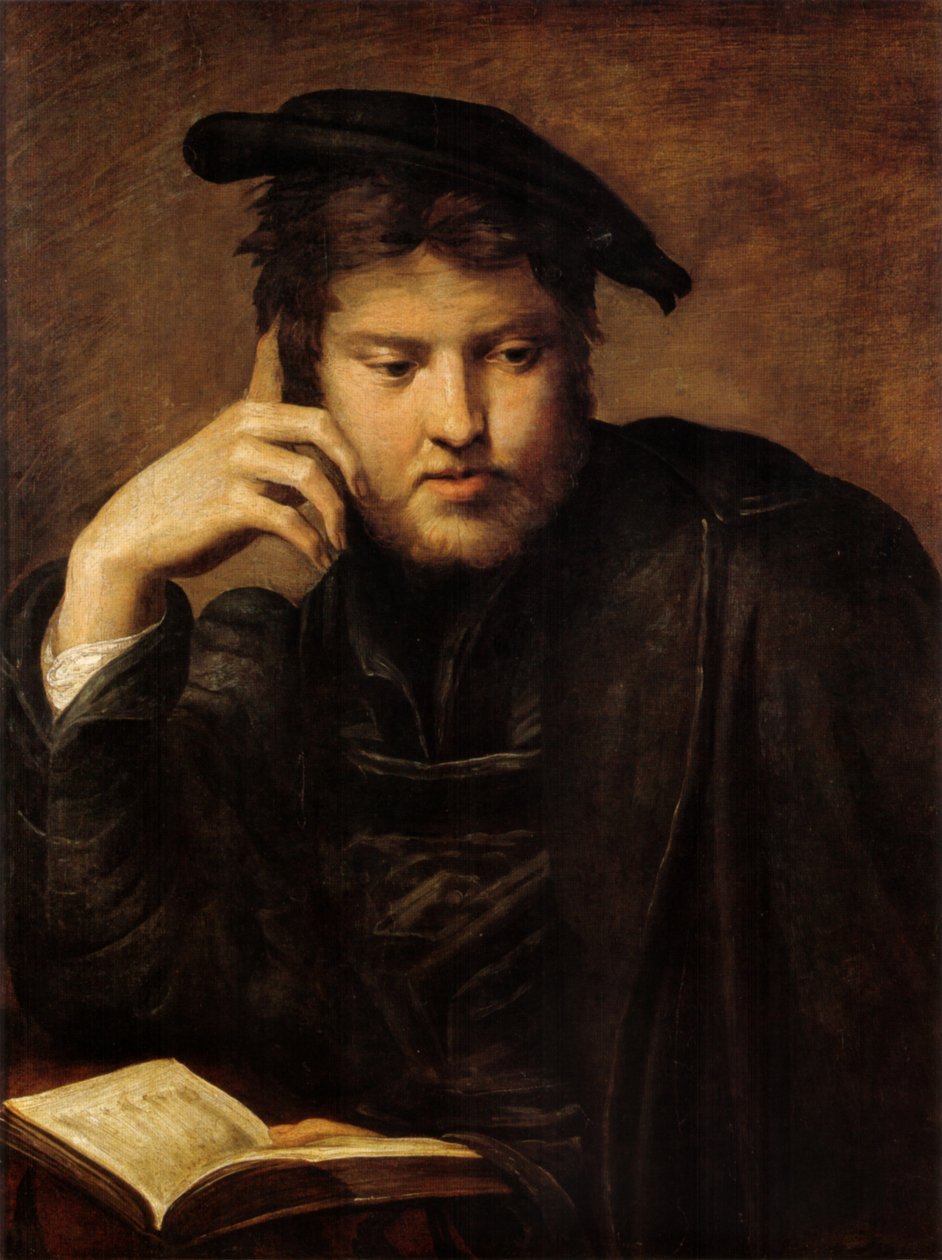 MANN MED BOKEN av Parmigianino