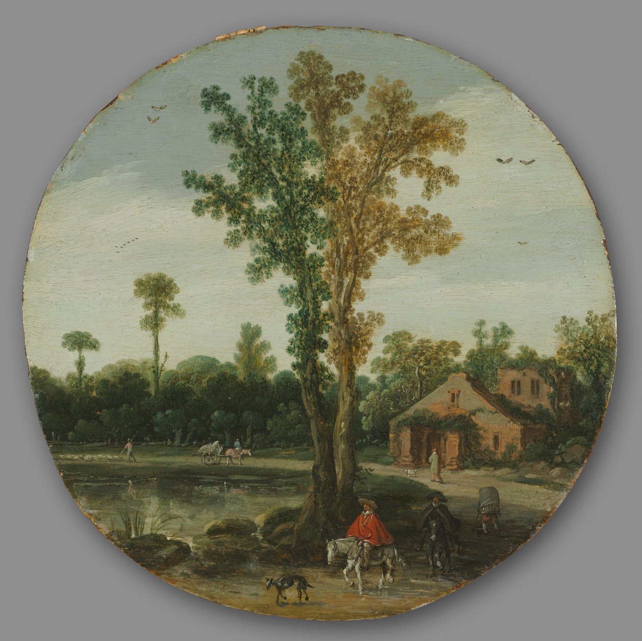 Reisende ved en innsjø, 1625. av van de Velde Esaias