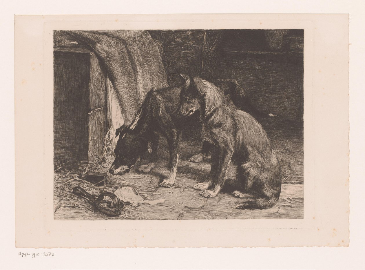 To hunder i en rottefelle av van den Eyken (attributed to)