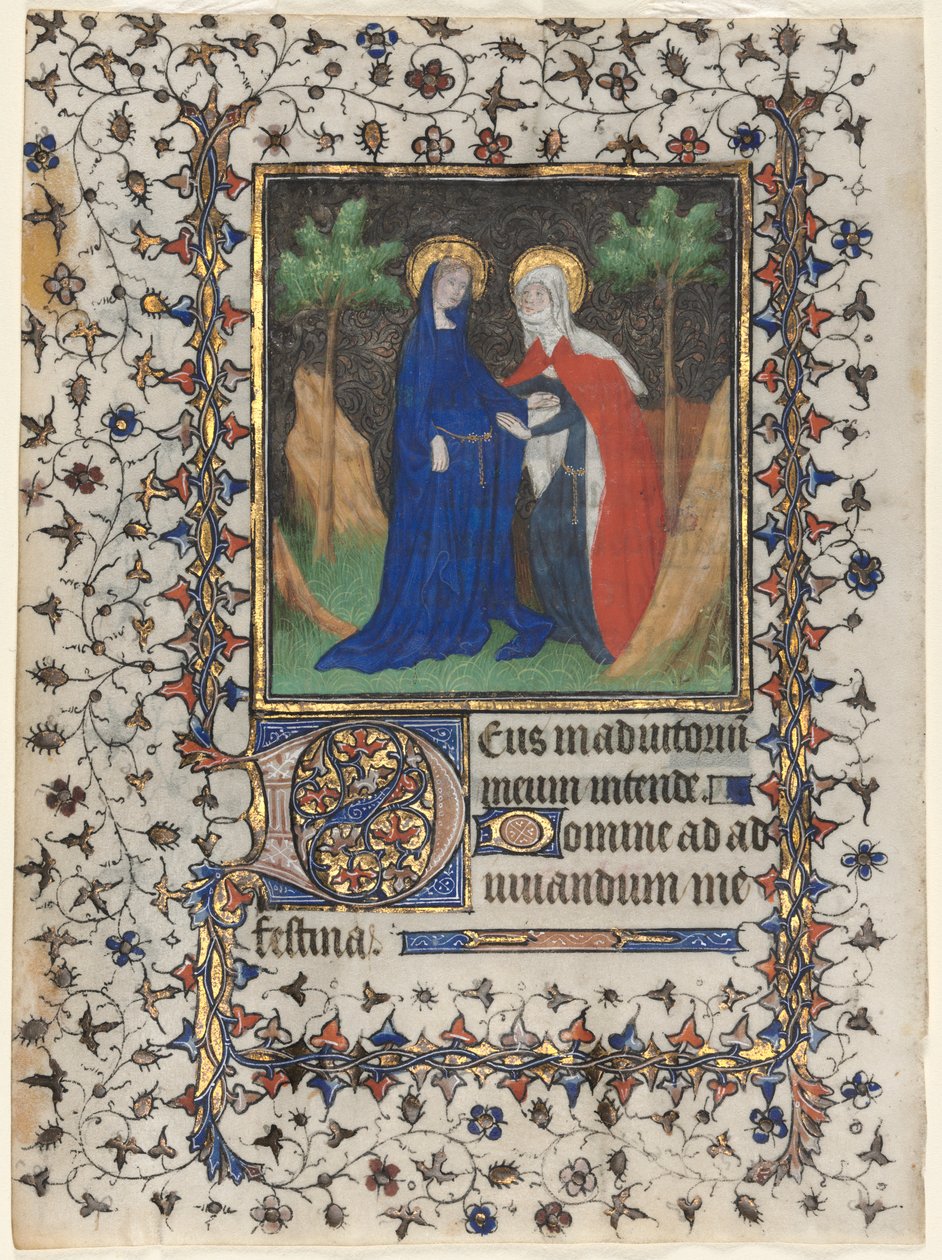 Blad fra en timebok: Besøket av workshop of Boucicaut Master
