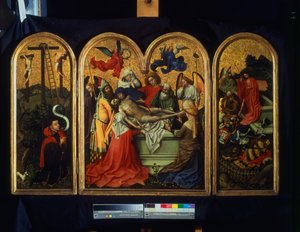 The Seilern Triptych - The Entombment, ca. 1425 (maling, bladgull på panel)
