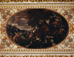 Defense of Scutari, Gallery-taket, Chiswick House, London (olje på lerret) av (1528 88) (after) Veronese
