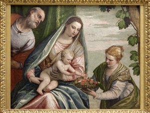 Hellig familie med St. Dorothee, oljemaleri på lerret av Paolo Caliari dit Veronese (1528-1588). Fotografi, KIM Youngtae, Bordeaux, Musee des beaux arts de Bordeaux. av Veronese