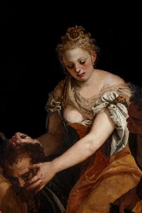 Judith med hodet til Holofernes, detalj