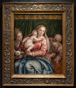 Madonna og Jesusbarnet mellom S. Catherine av Alessandria og Peter