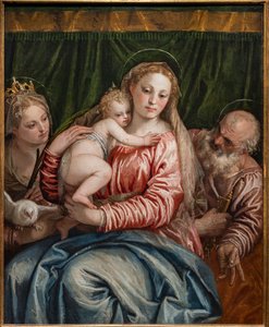 Madonna og Jesusbarnet mellom S. Catherine av Alessandria og Peter, detalj