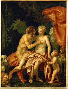 Venus og Adonis (olje på lerret)