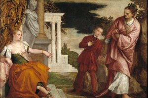 Young Man Between Vice and Virtue - Young Man Between Virtue and Vice - Veronese, Paolo (1528-1588) - ca 1581 - Olje på lerret - 102x153 - Museo del Prado, Madrid av Veronese