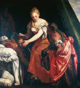 Judith med hodet til Holofernes (olje på lerret)