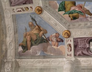 Paolo Caliari kjent som Veronese, fresco, Villa Barbaro, Maser, Italia av Veronese