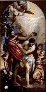 Kristi dåp. Maleri av Paolo Caliari dit Paolo Veronese (1528-1588) av Veronese