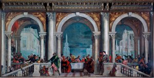 Måltidet på Levi Painting av Paolo Veronese Caliari (1528-1588) 1573 Dim.5,51x13,1 m Venezia, Gallerie del 