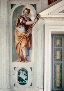 Trompetisten. Maleri av Paolo Caliari kalt Paolo Veronese (1528-1588), ca 1561. Fresco. Maser (Treviso), Villa Barbaro av Veronese