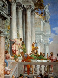 Bryllupet til Cana, detalj: søyler og balkong. Fresco av Paolo Veronese (1528-1588) Ec. fre. av Veronese