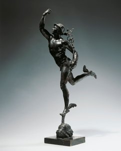 Italia, Milano, Toscana-regionen, bronsestatuett av Flying Mercury av Giambologna