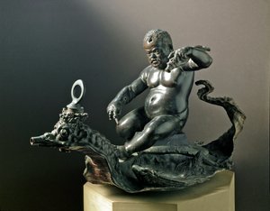 Dvergen Morgante Braccio di Bartolo, dvergen til Cosimo I de Medici (Cosimo I de Medici). Bronseskulptur av Giambologna (Giovanni da Bologna eller John of Bologna eller Boulogne