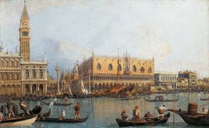 Italia, Firenze, Malt utsikt over Ducal Palace i Venezia (maleri)