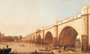Westminster Bridge under bygging, av Giovanni Antonio Canal, kjent som Canaletto (1697-1768), olje på lerret