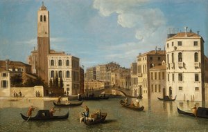 Inngangen til Cannaregio, Venezia (olje på lerret) av Canaletto