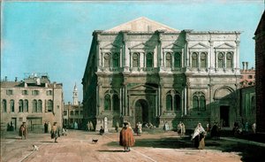 Utsikt over skolen San Rocco (Saint Roch) i Venezia Maleri av Giovanni Antonio Canal kjent som Canaletto (1697-1768) 1730-1731 Søn. 47x80 cm England, Woburn Abbey av Canaletto