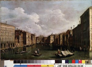 ""Utsikt over Canal Grande i Venezia"" (Venezia) Maleri av Giovanni Antonio Canal detto il Canaletto (1697-1768). 1700-talls museum for kunst av Mikalojus Konstantinas Ciurlionis, Kaunas, Litauen av Canaletto