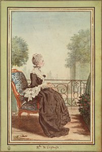 Ms Jeanne Julie Eleonore de Lespinasse av Louis de Carmontelle (1717-1806), gravering